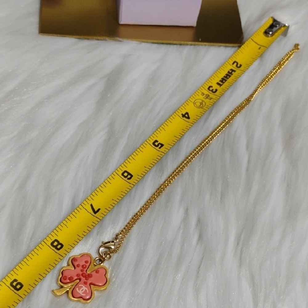 Authentic CHANEL Clover Coco Mark Pendant W Free Chain/Bag/Box - Picture 9 of 13